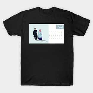 Calendar 2022 April with Korean Dramas T-Shirt